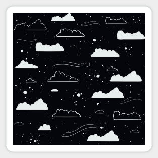 Black and white clouds Sticker